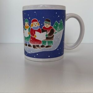 Christmas 90s - Vintage - Hot Cocoa - Coffee Mug - Winter - Snow - Sled